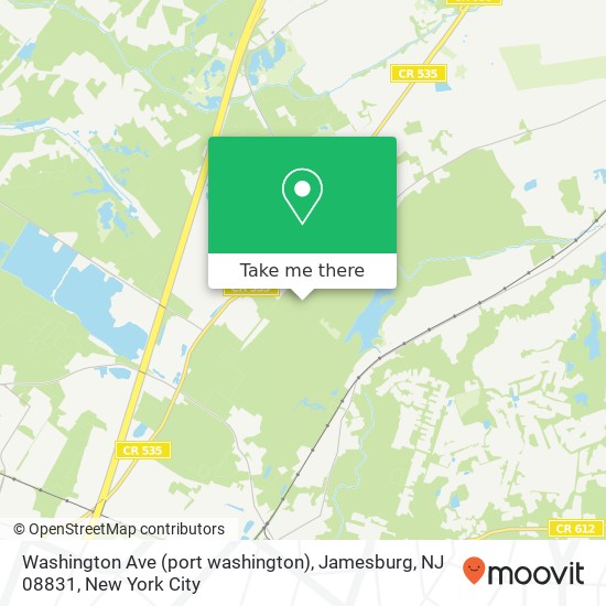 Mapa de Washington Ave (port washington), Jamesburg, NJ 08831