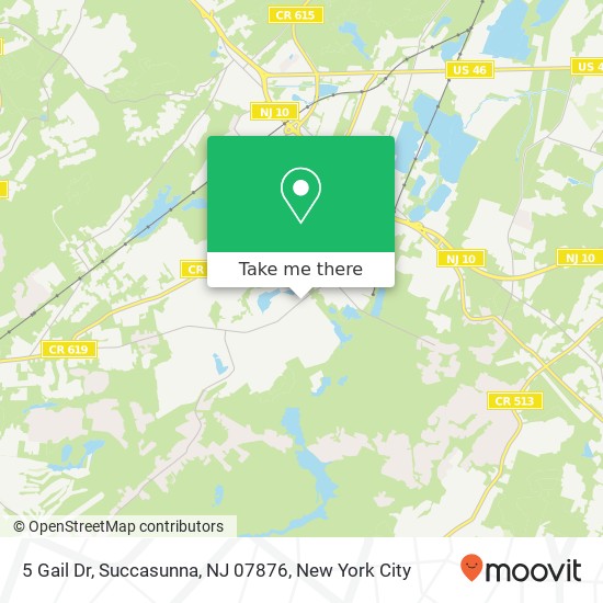 Mapa de 5 Gail Dr, Succasunna, NJ 07876