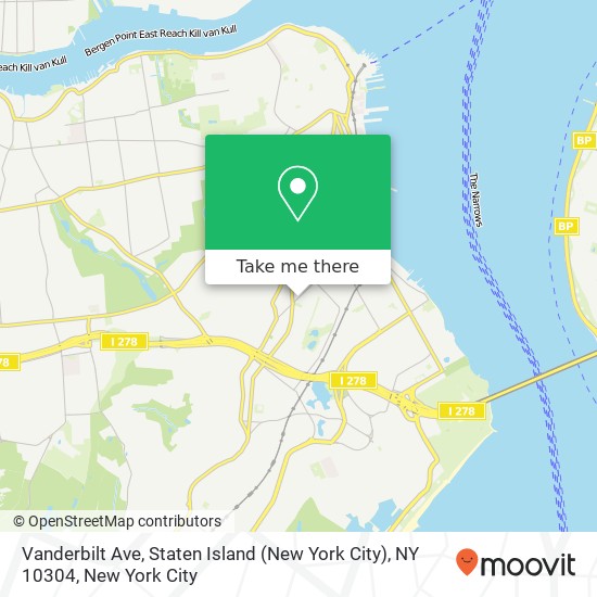 Mapa de Vanderbilt Ave, Staten Island (New York City), NY 10304