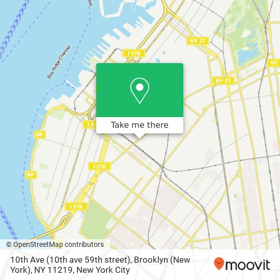 10th Ave (10th ave 59th street), Brooklyn (New York), NY 11219 map