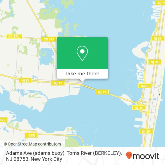 Adams Ave (adams buoy), Toms River (BERKELEY), NJ 08753 map