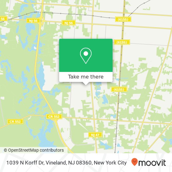 Mapa de 1039 N Korff Dr, Vineland, NJ 08360