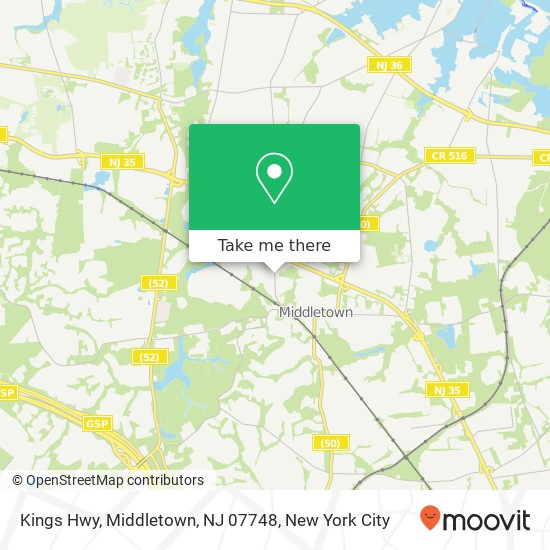 Mapa de Kings Hwy, Middletown, NJ 07748