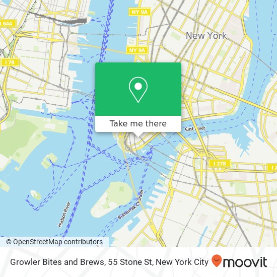 Growler Bites and Brews, 55 Stone St map