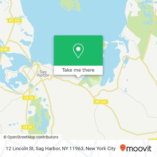Mapa de 12 Lincoln St, Sag Harbor, NY 11963