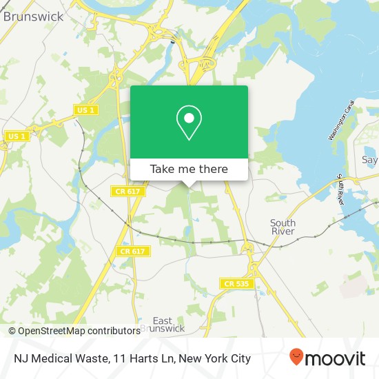 Mapa de NJ Medical Waste, 11 Harts Ln