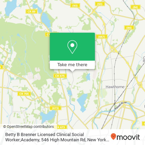 Betty B Brenner Licensed Clinical Social Worker;Academy, 546 High Mountain Rd map