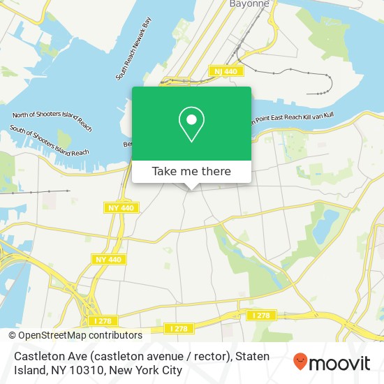 Mapa de Castleton Ave (castleton avenue / rector), Staten Island, NY 10310