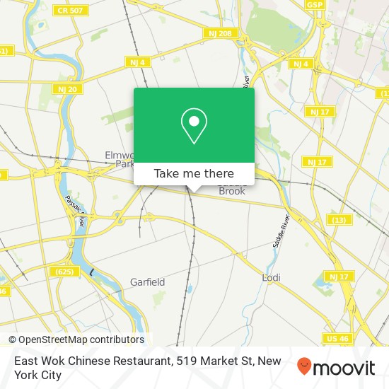 Mapa de East Wok Chinese Restaurant, 519 Market St