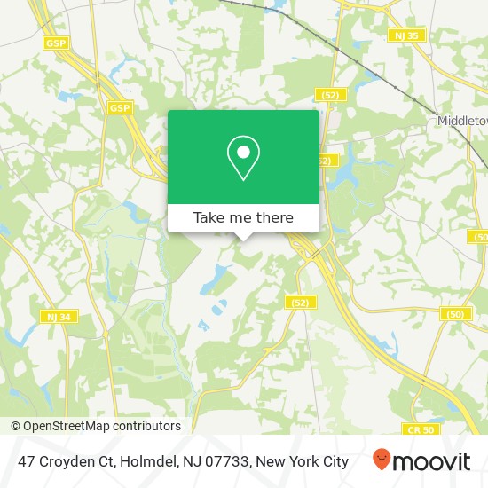 Mapa de 47 Croyden Ct, Holmdel, NJ 07733