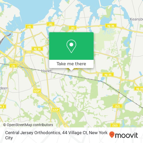 Mapa de Central Jersey Orthodontics, 44 Village Ct