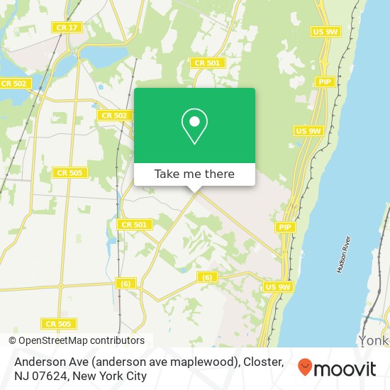 Mapa de Anderson Ave (anderson ave maplewood), Closter, NJ 07624