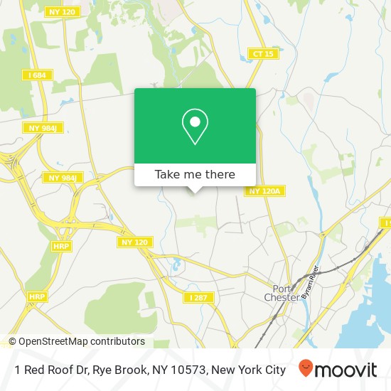 Mapa de 1 Red Roof Dr, Rye Brook, NY 10573