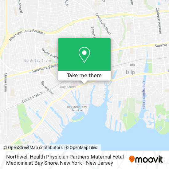 Mapa de Northwell Health Physician Partners Maternal Fetal Medicine at Bay Shore