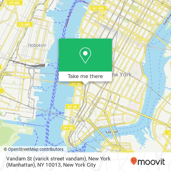 Vandam St (varick street vandam), New York (Manhattan), NY 10013 map