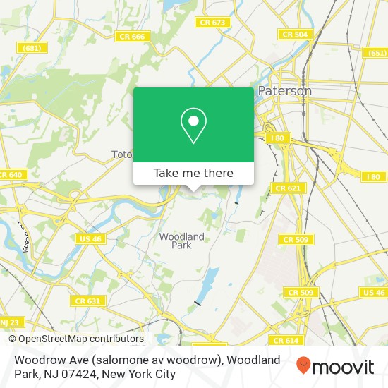 Woodrow Ave (salomone av woodrow), Woodland Park, NJ 07424 map