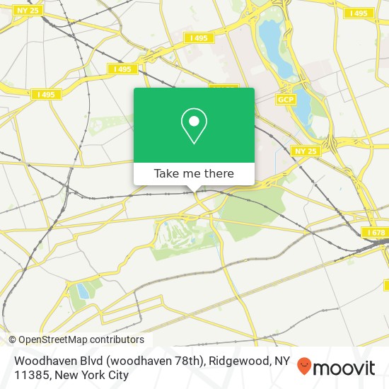 Mapa de Woodhaven Blvd (woodhaven 78th), Ridgewood, NY 11385