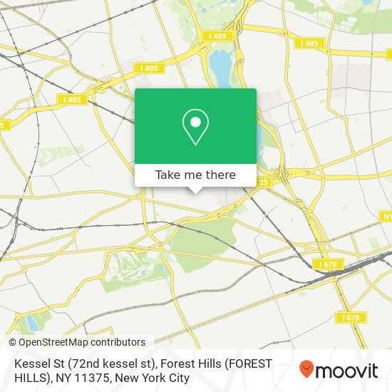 Mapa de Kessel St (72nd kessel st), Forest Hills (FOREST HILLS), NY 11375