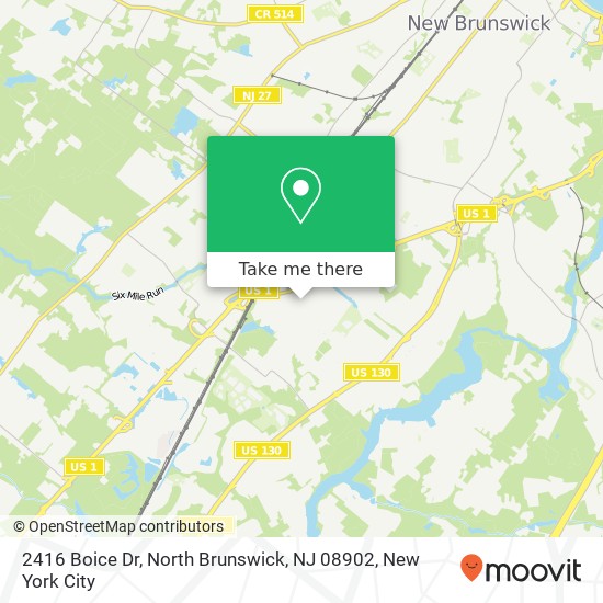 Mapa de 2416 Boice Dr, North Brunswick, NJ 08902