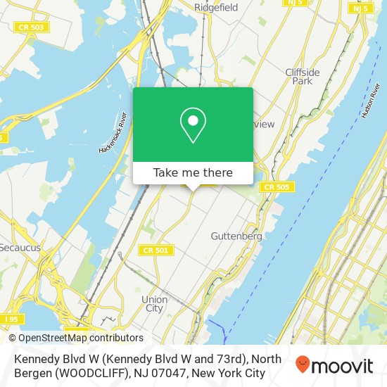 Kennedy Blvd W (Kennedy Blvd W and 73rd), North Bergen (WOODCLIFF), NJ 07047 map