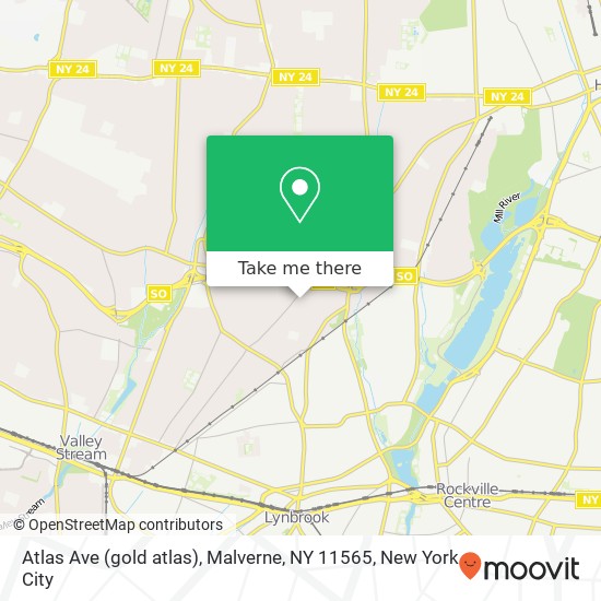 Atlas Ave (gold atlas), Malverne, NY 11565 map
