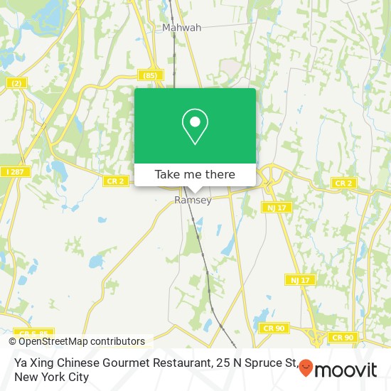 Mapa de Ya Xing Chinese Gourmet Restaurant, 25 N Spruce St