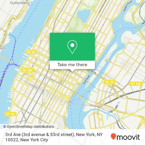 3rd Ave (3rd avenue & 53rd street), New York, NY 10022 map