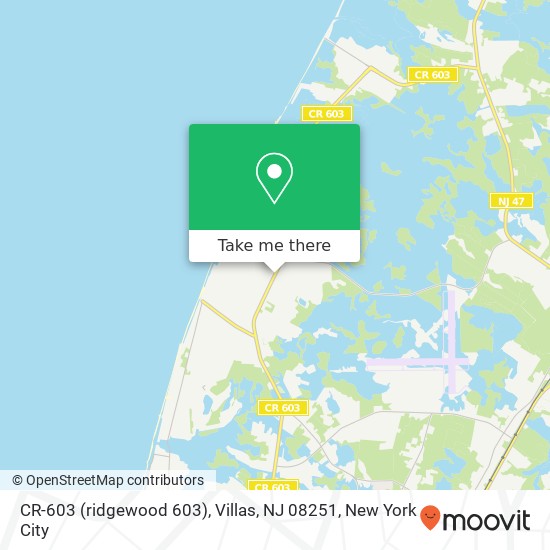 Mapa de CR-603 (ridgewood 603), Villas, NJ 08251