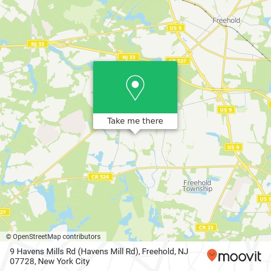 9 Havens Mills Rd (Havens Mill Rd), Freehold, NJ 07728 map