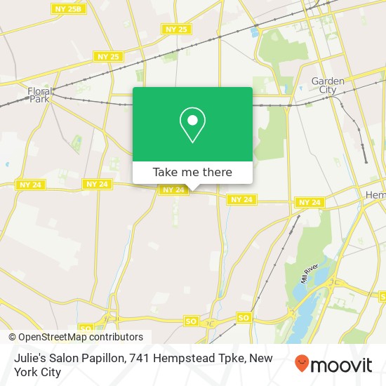 Julie's Salon Papillon, 741 Hempstead Tpke map