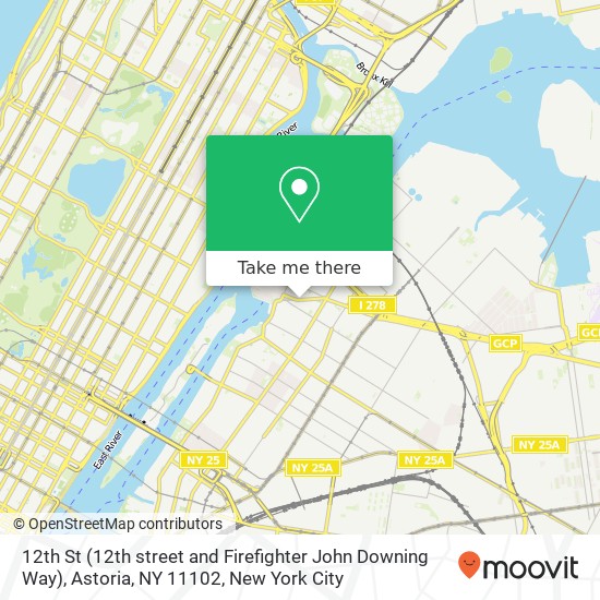 12th St (12th street and Firefighter John Downing Way), Astoria, NY 11102 map