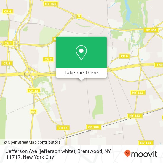 Mapa de Jefferson Ave (jefferson white), Brentwood, NY 11717