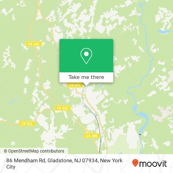 Mapa de 86 Mendham Rd, Gladstone, NJ 07934