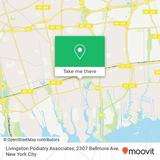 Livingston Podiatry Associates, 2307 Bellmore Ave map