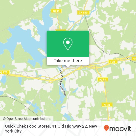 Mapa de Quick Chek Food Stores, 41 Old Highway 22