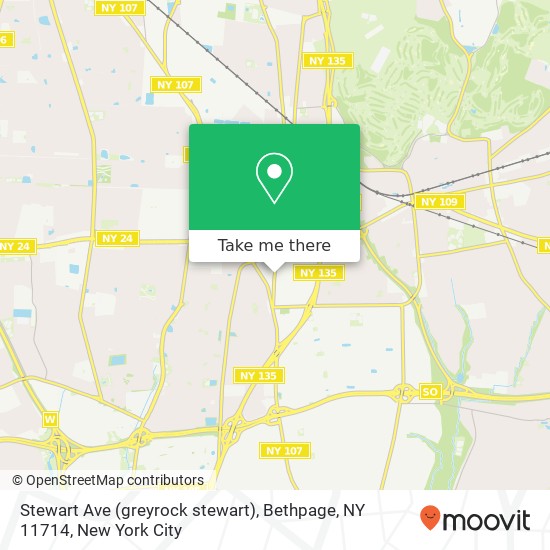 Mapa de Stewart Ave (greyrock stewart), Bethpage, NY 11714