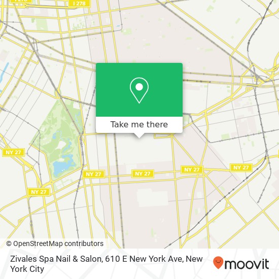 Mapa de Zivales Spa Nail & Salon, 610 E New York Ave