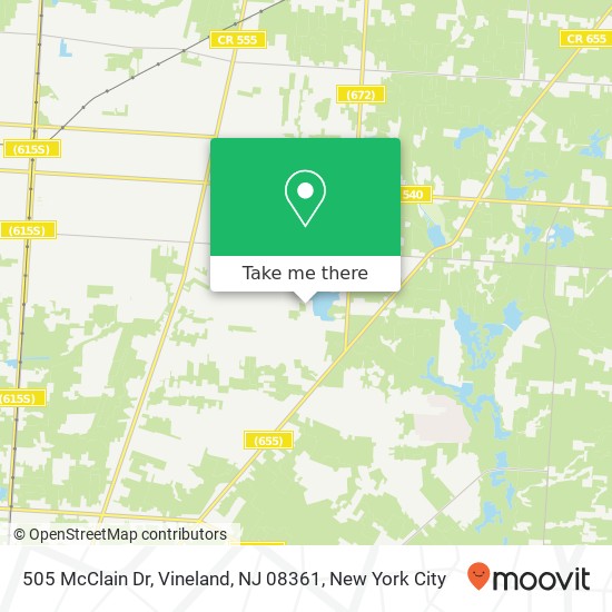 Mapa de 505 McClain Dr, Vineland, NJ 08361