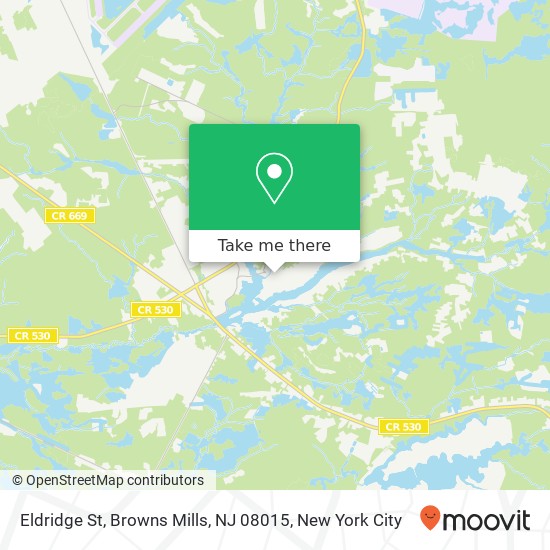 Mapa de Eldridge St, Browns Mills, NJ 08015