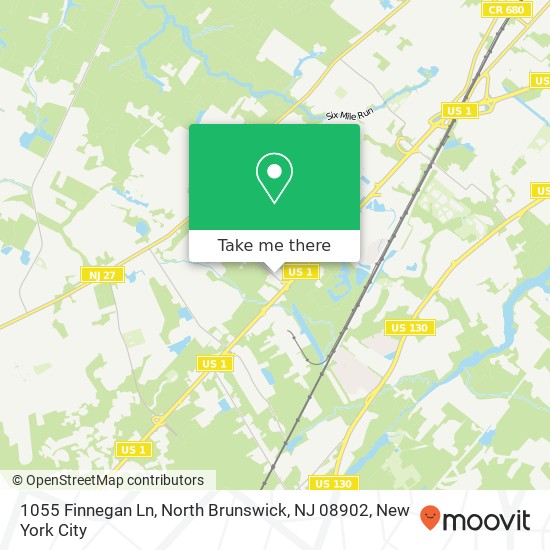 Mapa de 1055 Finnegan Ln, North Brunswick, NJ 08902