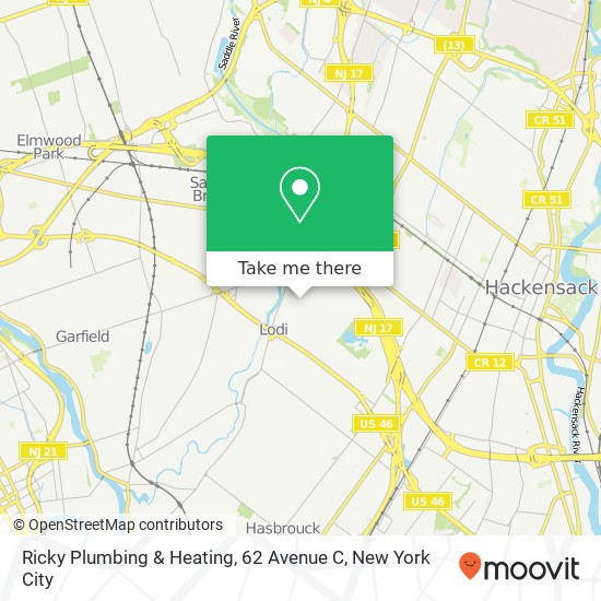 Mapa de Ricky Plumbing & Heating, 62 Avenue C