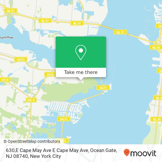 Mapa de 630,E Cape May Ave E Cape May Ave, Ocean Gate, NJ 08740