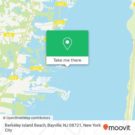 Mapa de Berkeley Island Beach, Bayville, NJ 08721