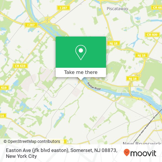 Mapa de Easton Ave (jfk blvd easton), Somerset, NJ 08873