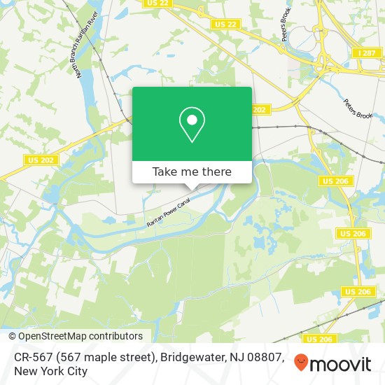 Mapa de CR-567 (567 maple street), Bridgewater, NJ 08807