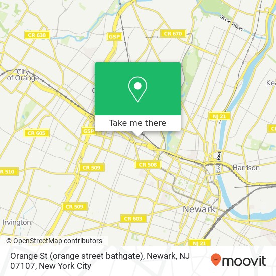 Orange St (orange street bathgate), Newark, NJ 07107 map