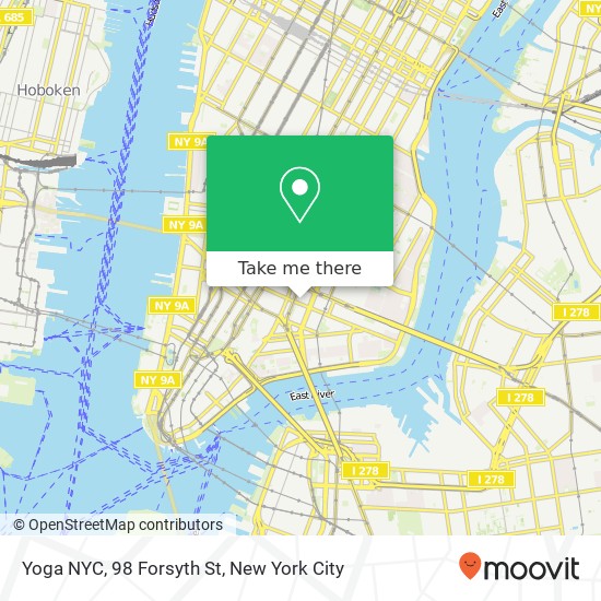 Yoga NYC, 98 Forsyth St map