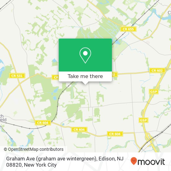 Mapa de Graham Ave (graham ave wintergreen), Edison, NJ 08820