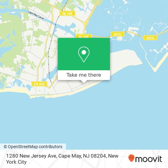 Mapa de 1280 New Jersey Ave, Cape May, NJ 08204