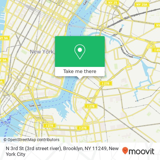 Mapa de N 3rd St (3rd street river), Brooklyn, NY 11249